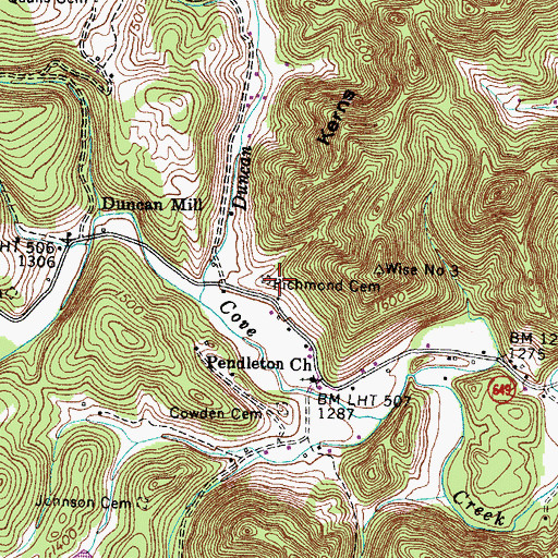 Topographic Map of Richmond Cemetery, VA