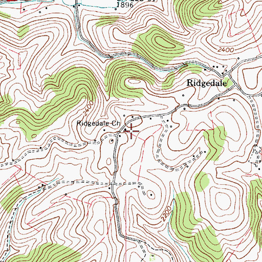 Topographic Map of Ridgedale Church, VA