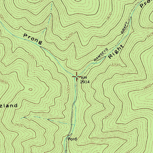 Topographic Map of Right Prong Ramseys Draft, VA