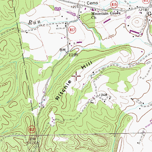 Topographic Map of Ritchie Hill, VA