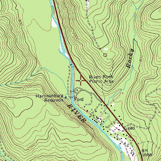 Topographic Map of Riven Rock Picnic Area, VA