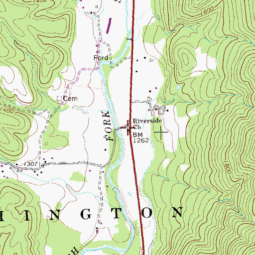 Topographic Map of Riverside Church, VA