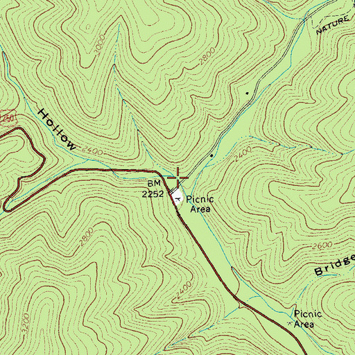 Topographic Map of Road Hollow, VA