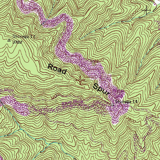 Topographic Map of Road Spur, VA