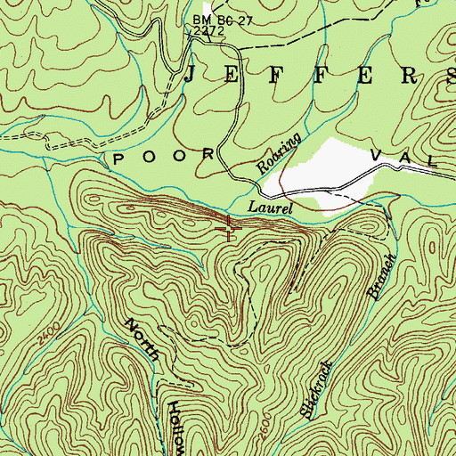 Topographic Map of Roaring Fork, VA