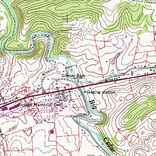 Topographic Map of Roaring Spring Branch, VA