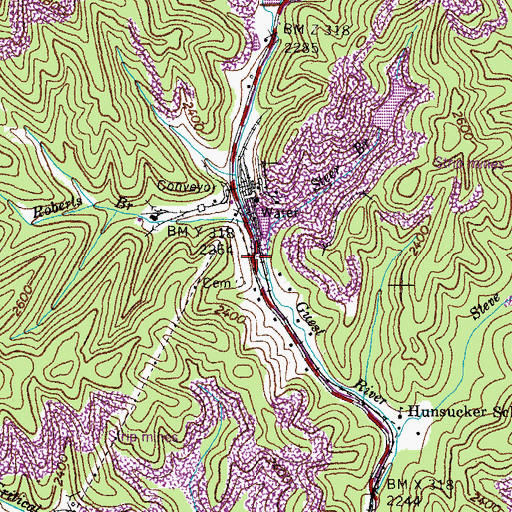 Topographic Map of Roberts Branch, VA
