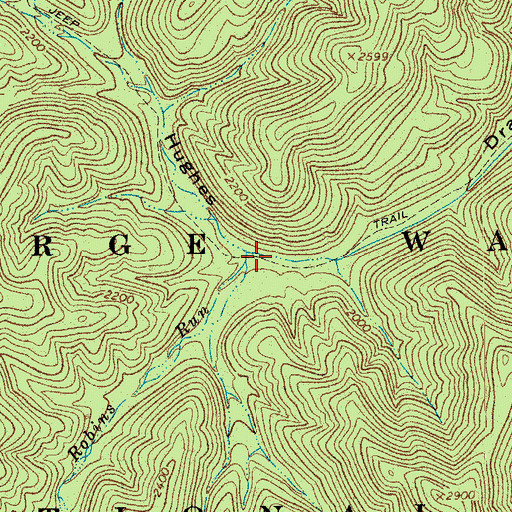 Topographic Map of Robins Run, VA