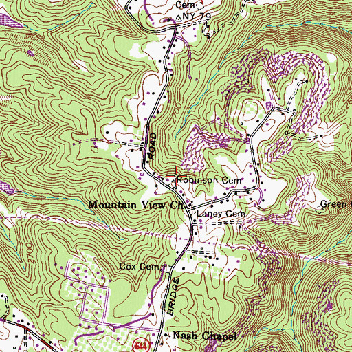 Topographic Map of Robinson Cemetery, VA
