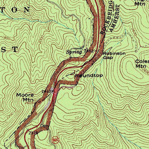 Topographic Map of Robinson Gap, VA