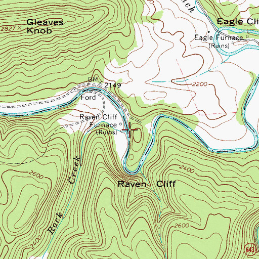 Topographic Map of Rock Creek, VA