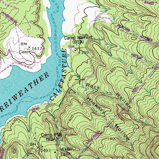 Topographic Map of Rock Hollow, VA