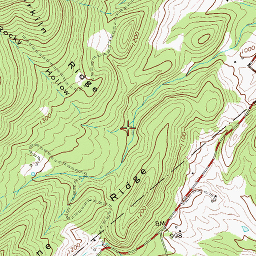 Topographic Map of Rocky Hollow, VA