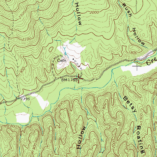 Topographic Map of Rock Hollow, VA