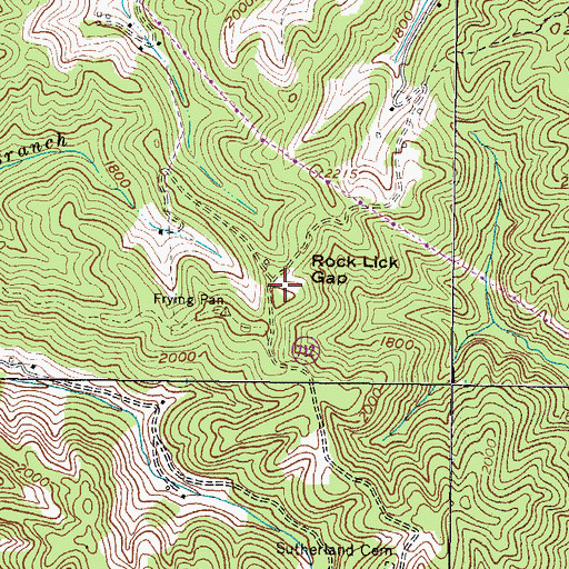 Topographic Map of Rock Lick Gap, VA