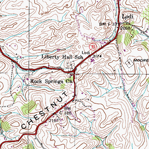 Topographic Map of Rock Spring Church, VA