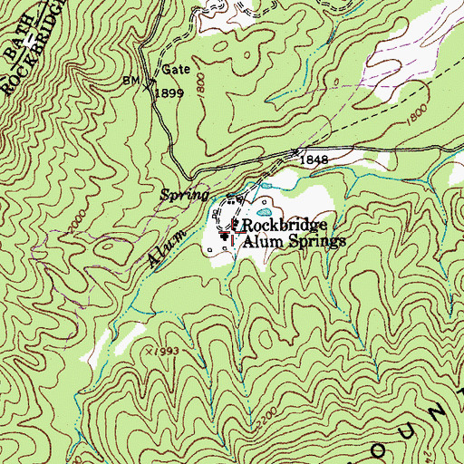 Topographic Map of Rockbridge Alum Springs, VA