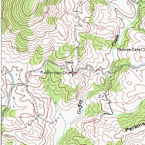 Topographic Map of Rockbridge Church, VA