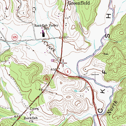 Topographic Map of Rockfish Valley, VA