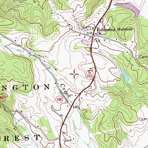 Topographic Map of Rockfish River Elementary School, VA