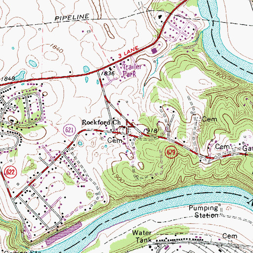 Topographic Map of Rockford Church, VA