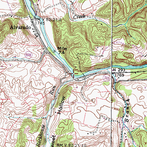 Topographic Map of Rockhouse Run, VA