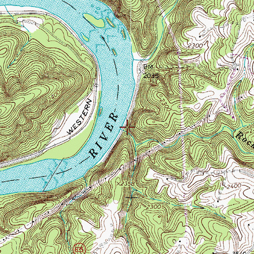 Topographic Map of Rocky Branch, VA