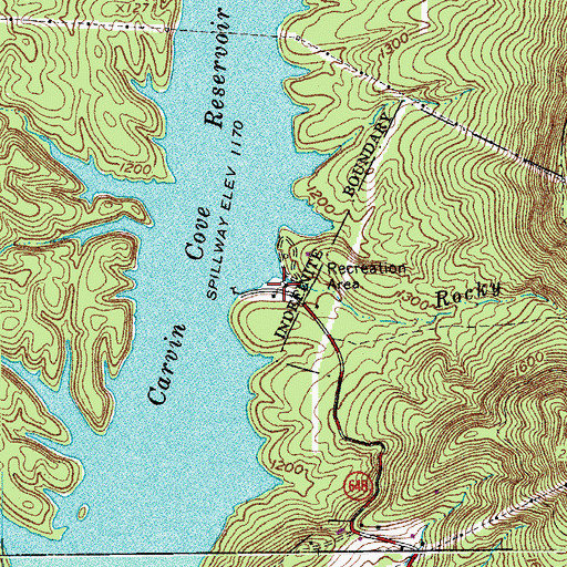 Topographic Map of Rocky Branch, VA