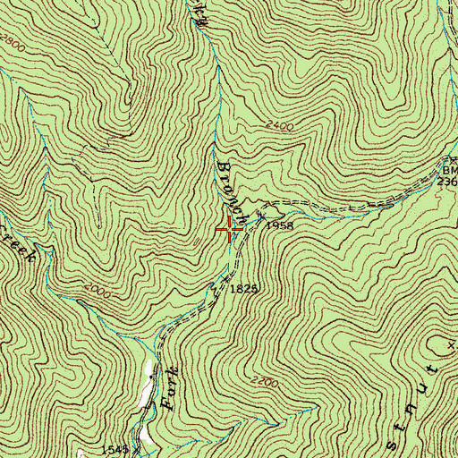 Topographic Map of Rocky Branch, VA