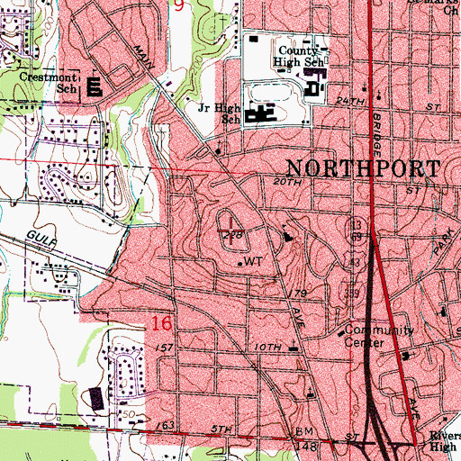 Topographic Map of Twin Manor, AL