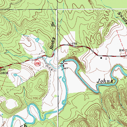 Topographic Map of Rocky Branch, VA