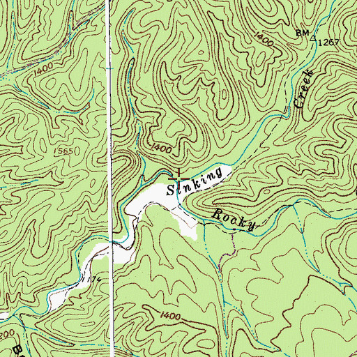 Topographic Map of Rocky Creek, VA