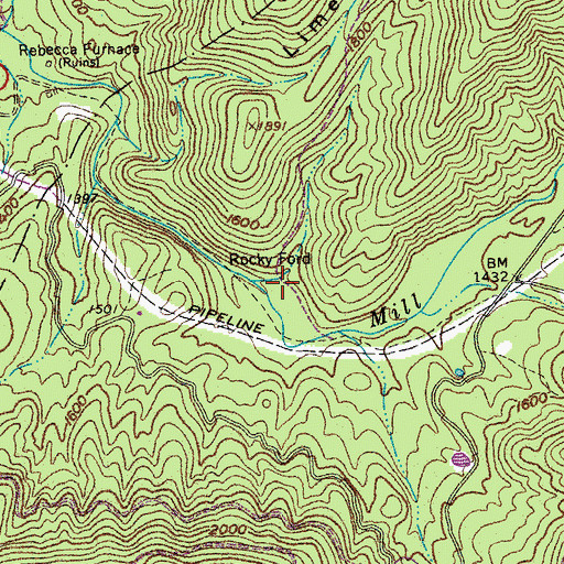 Topographic Map of Rocky Ford, VA