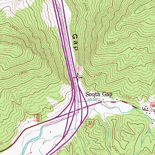 Topographic Map of Rocky Gap, VA