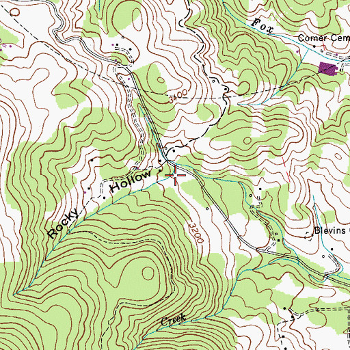 Topographic Map of Rocky Hollow, VA