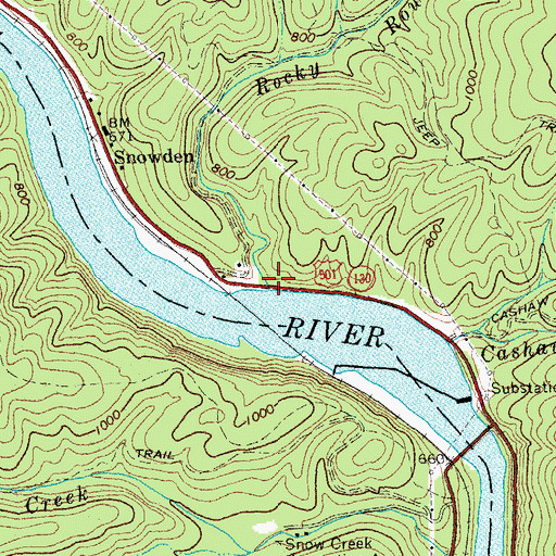 Topographic Map of Rocky Row Run, VA