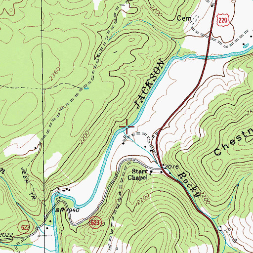 Topographic Map of Rocky Run, VA