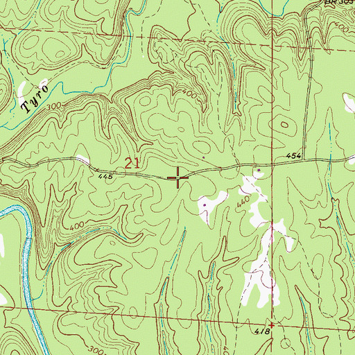 Topographic Map of Tyro Creek Hill, AL