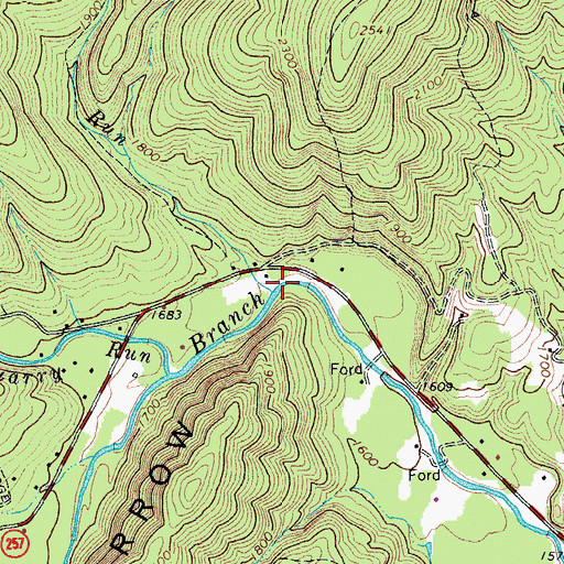 Topographic Map of Rocky Run, VA