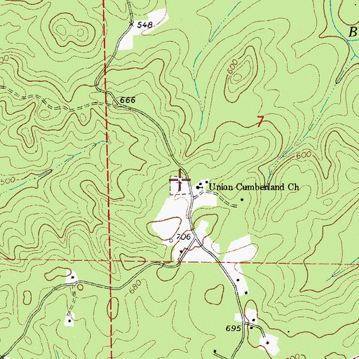 Topographic Map of Union Cemetery, AL