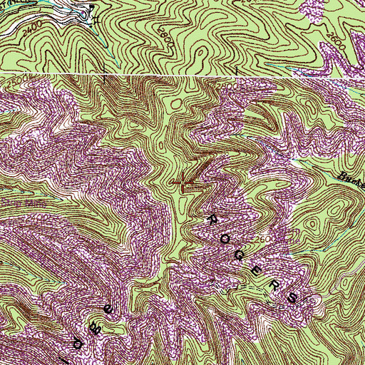 Topographic Map of Rogers Ridge, VA