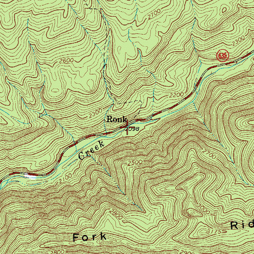 Topographic Map of Ronk, VA