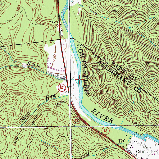 Topographic Map of Roses Run, VA