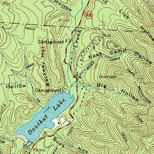 Topographic Map of Ross Camp Hollow, VA