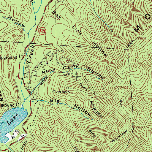 Topographic Map of Ross Camp Trail, VA