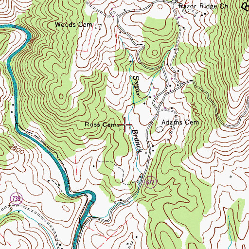 Topographic Map of Ross Cemetery, VA
