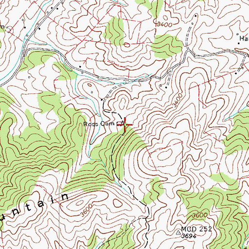Topographic Map of Ross Cemetery, VA