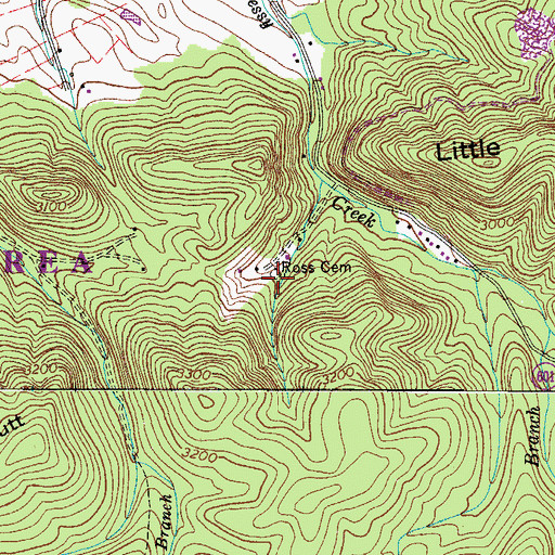 Topographic Map of Ross Cemetery, VA