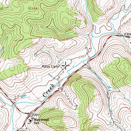 Topographic Map of Ross Cemetery, VA
