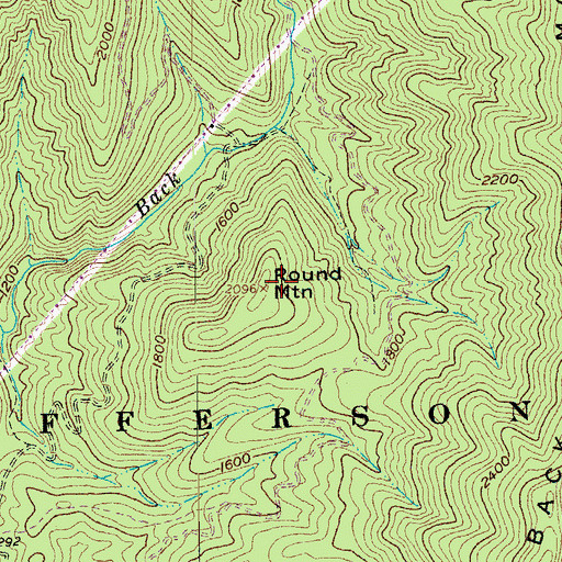 Topographic Map of Round Mountain, VA